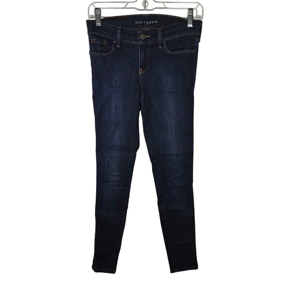 Mott & Bow Mid-Rise Skinny Dark Wash Blue Denim Jeans Size 3 W25 L28 - Picture 1 of 6